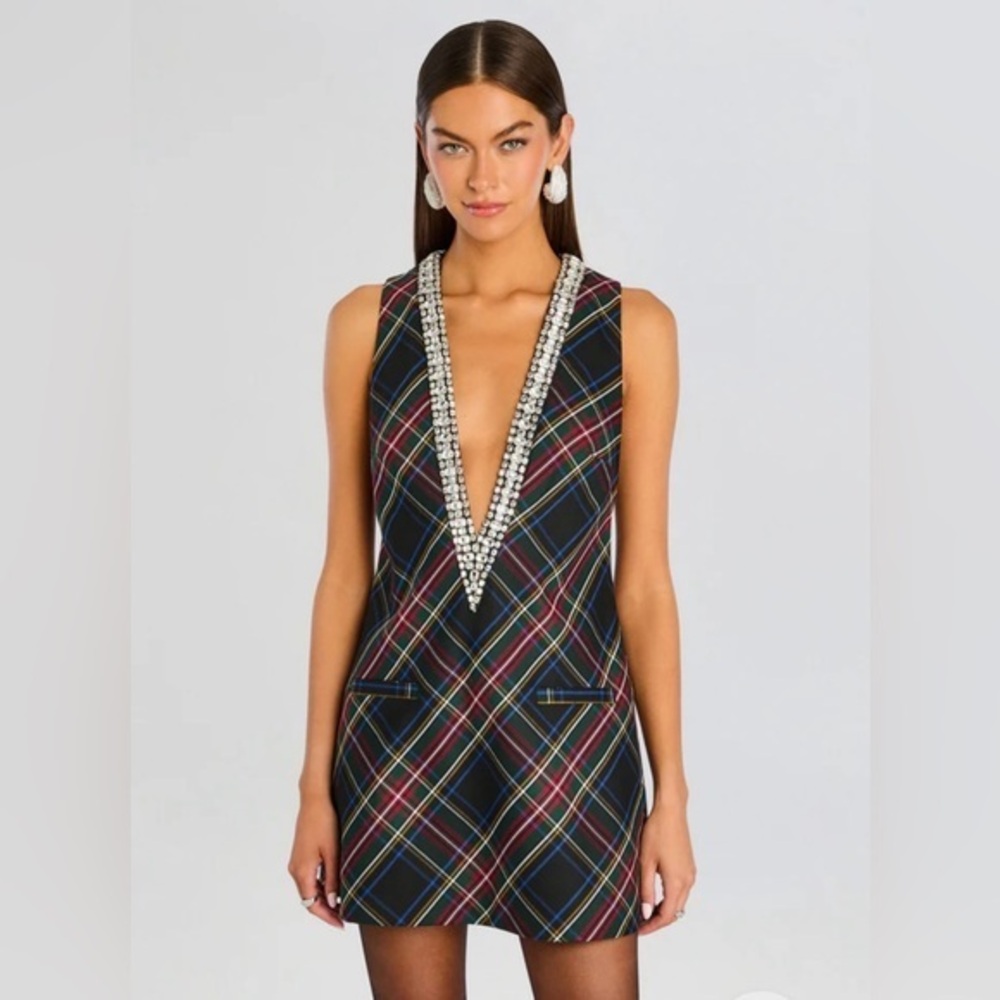 Retrofete Nancie Embellished Black Tarten Dress Size XS